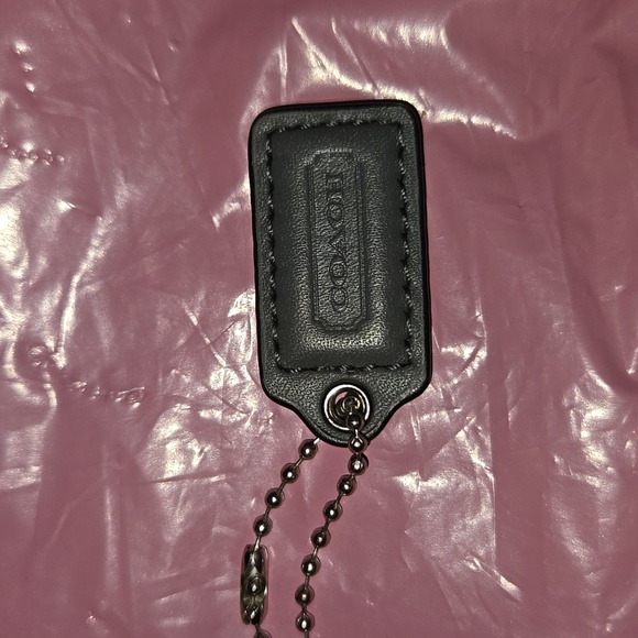 Coach Dark Gray Leather Hangtag - Picture 1 of 2